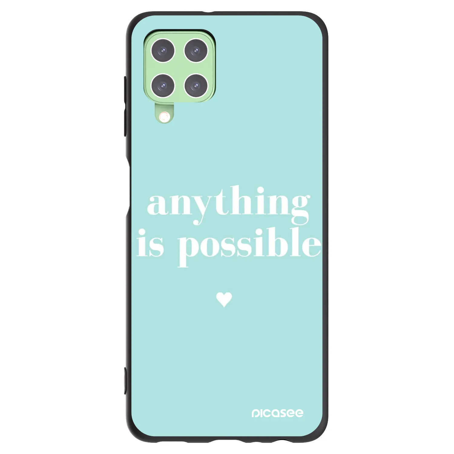 Picasee silikonowe czarne etui na Samsung Galaxy A22 A225F 4G - Anything is possible