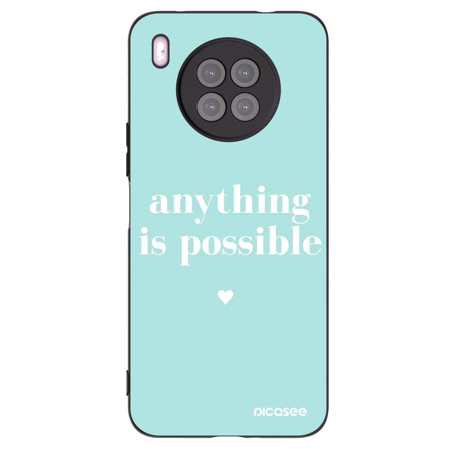 Picasee silikonowe czarne etui na Huawei Nova 8i - Anything is possible