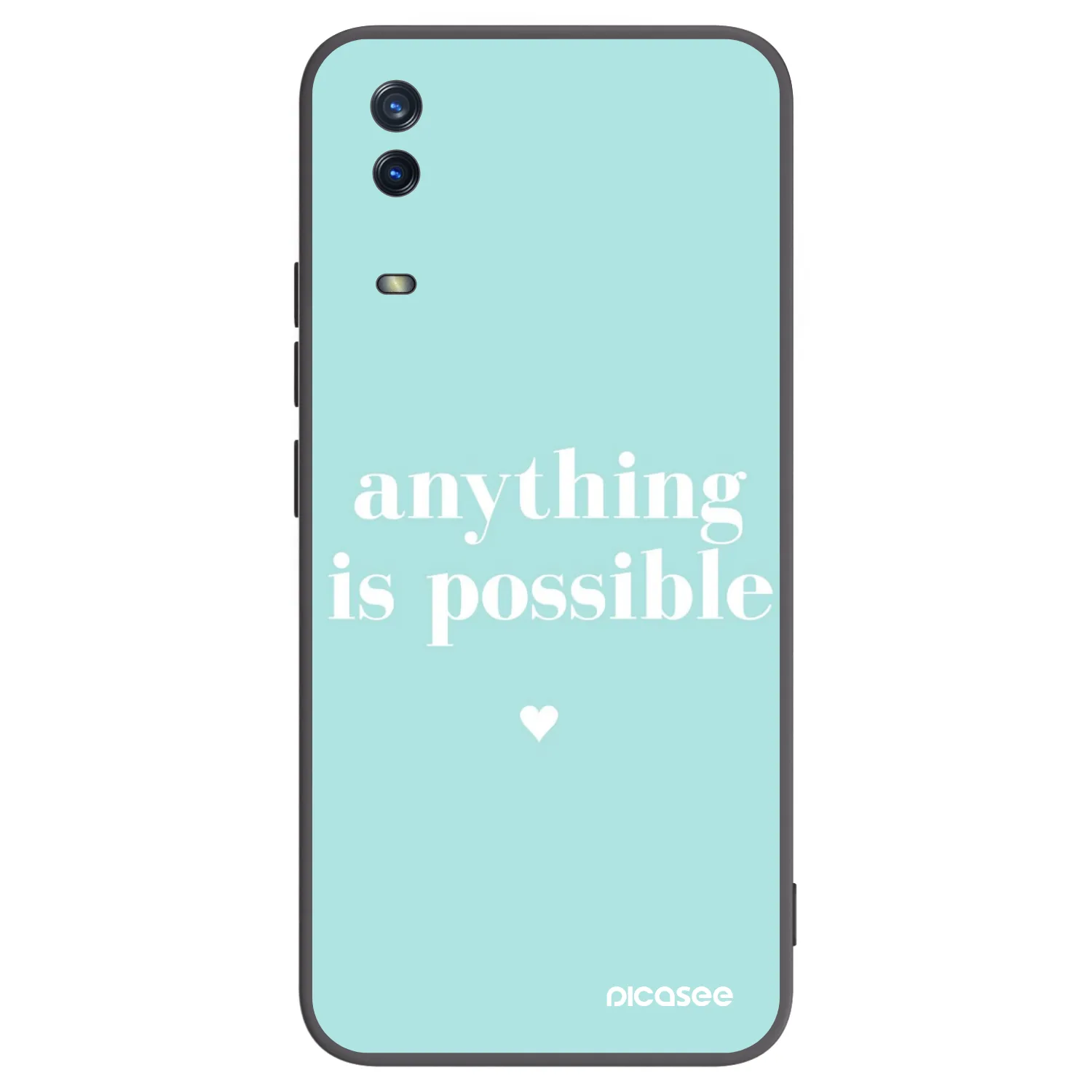 Picasee silikonowe czarne etui na Vivo Y11s - Anything is possible