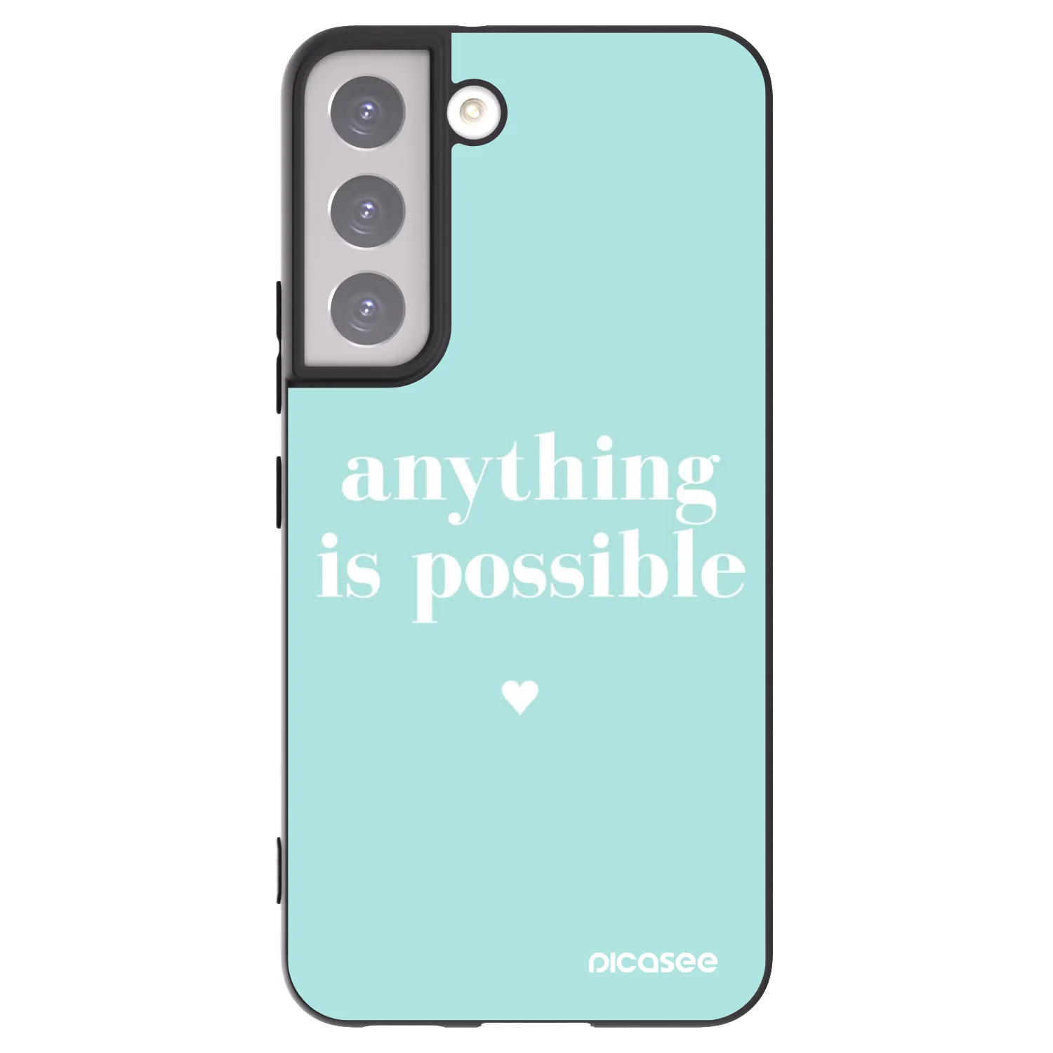 Picasee silikonowe czarne etui na Samsung Galaxy S22 5G - Anything is possible