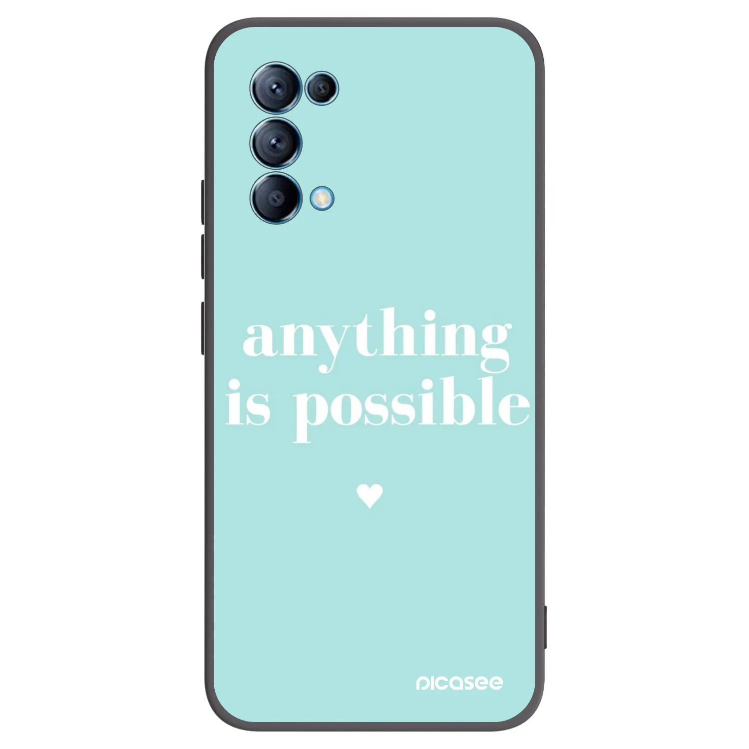 Picasee silikonowe czarne etui na OPPO Reno 5 5G - Anything is possible