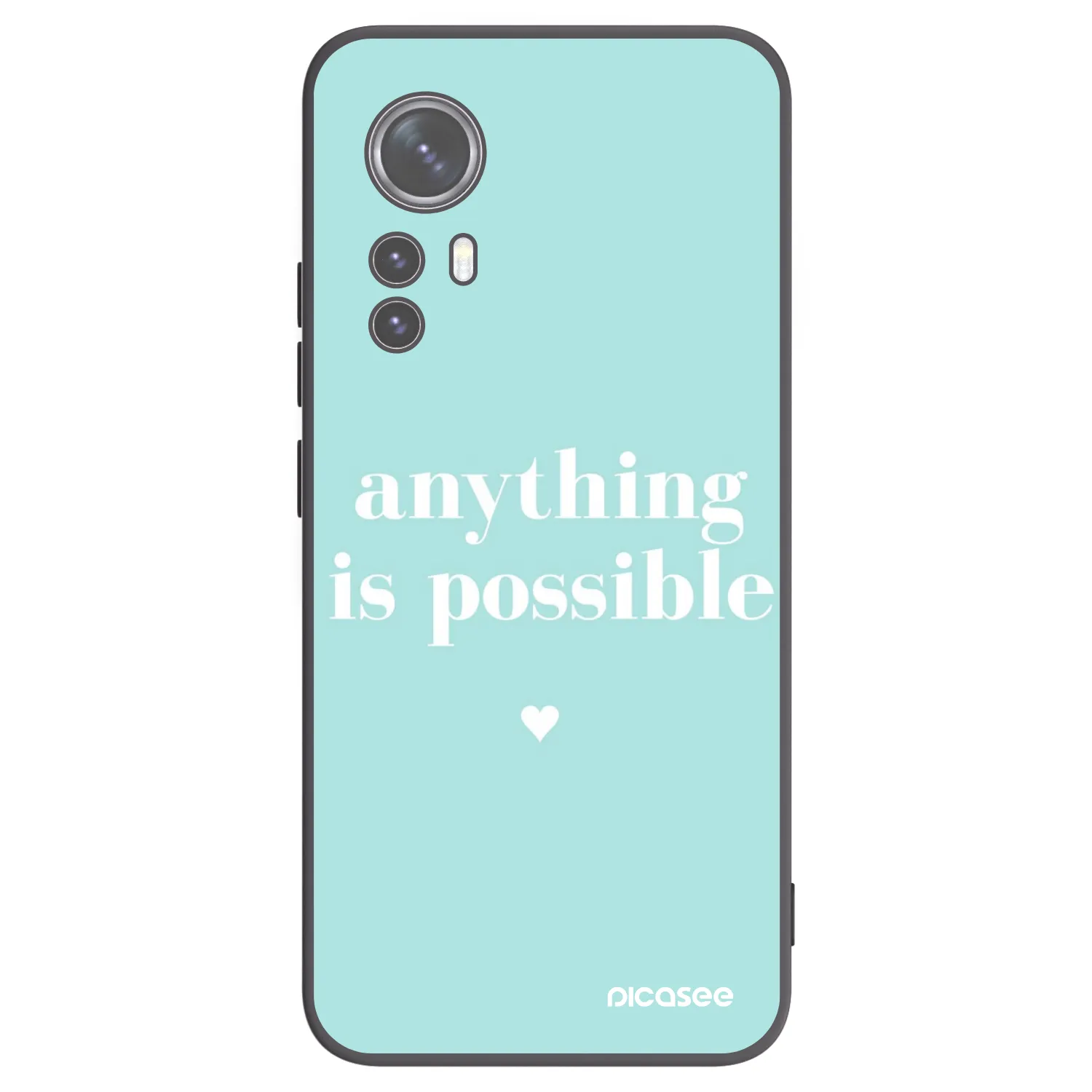 Picasee silikonowe czarne etui na Xiaomi 12X - Anything is possible