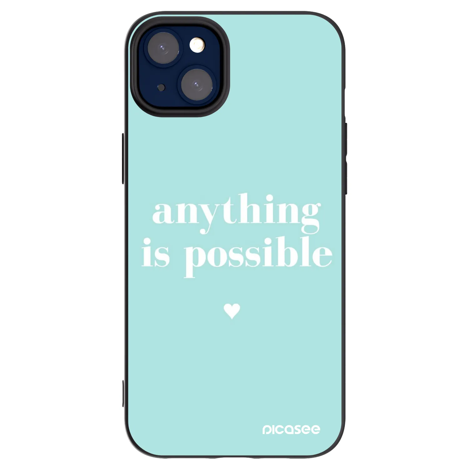 Picasee silikonowe czarne etui na Apple iPhone 14 Plus - Anything is possible