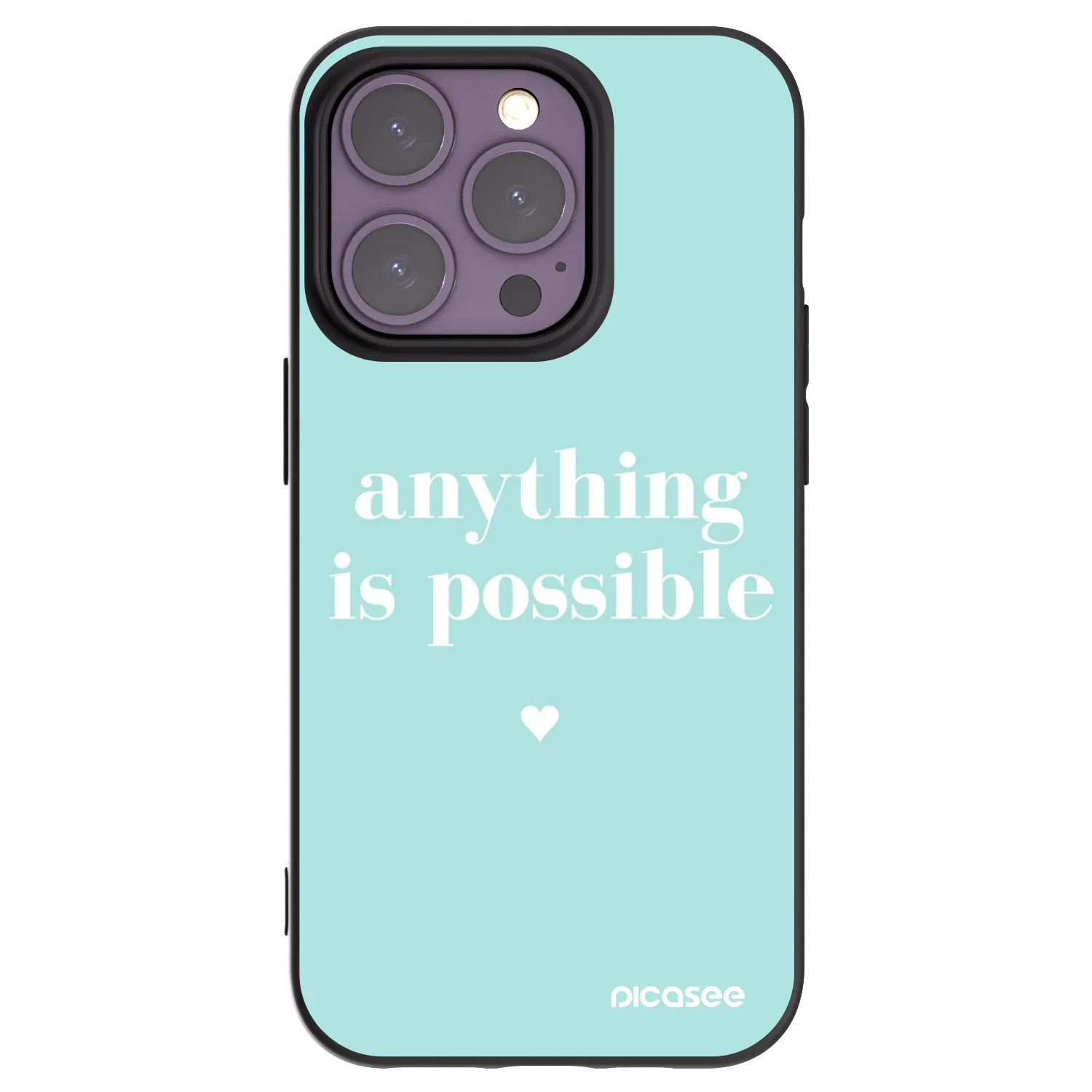 Picasee silikonowe czarne etui na Apple iPhone 14 Pro - Anything is possible
