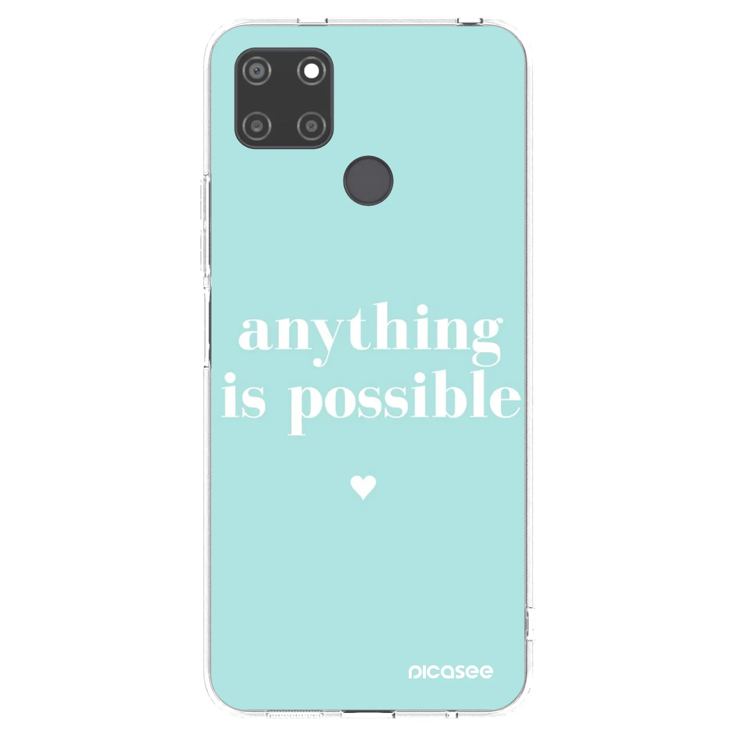 Picasee silikonowe przeźroczyste etui na Realme C21Y - Anything is possible