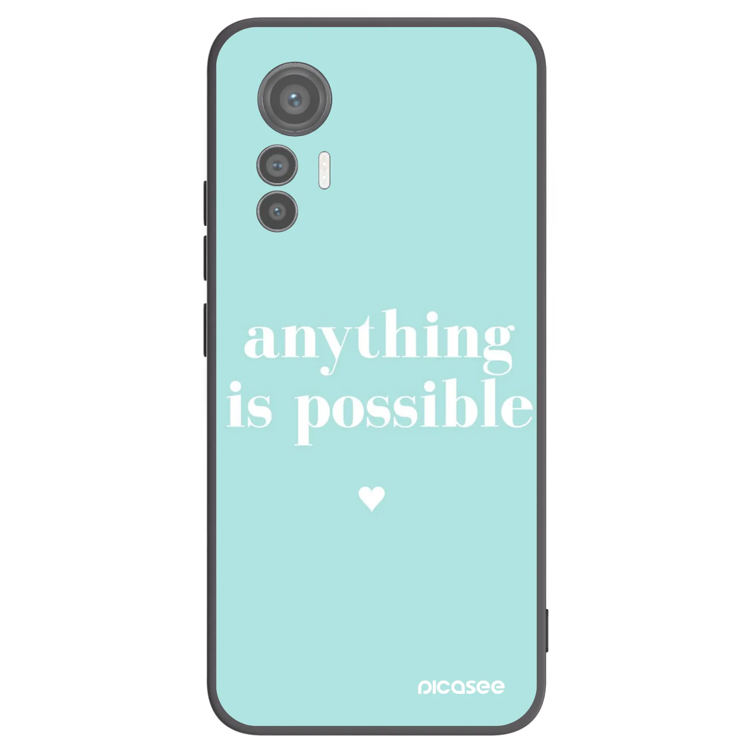 Picasee silikonowe czarne etui na Xiaomi 12 Lite - Anything is possible