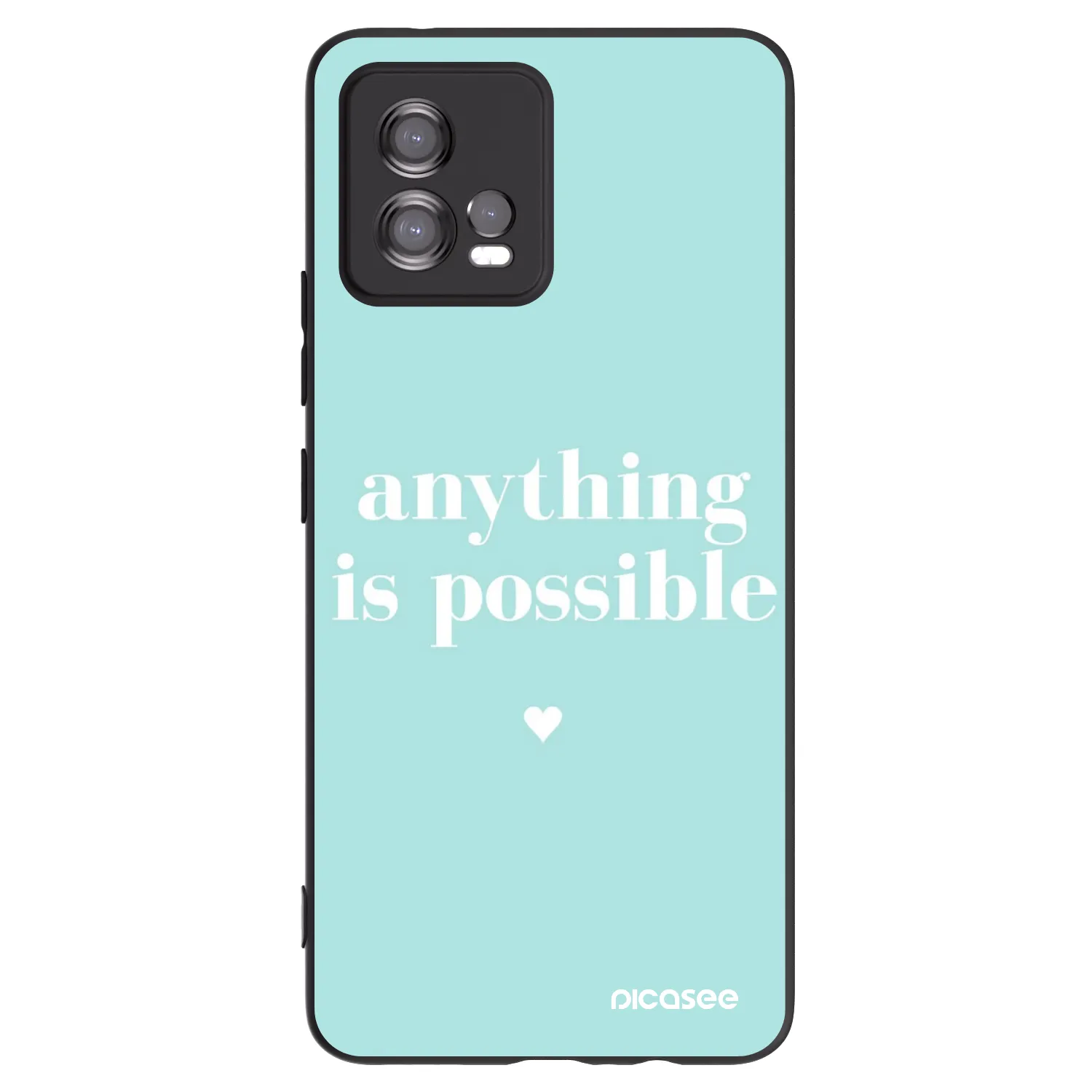 Picasee silikonowe czarne etui na Motorola Moto G72 - Anything is possible