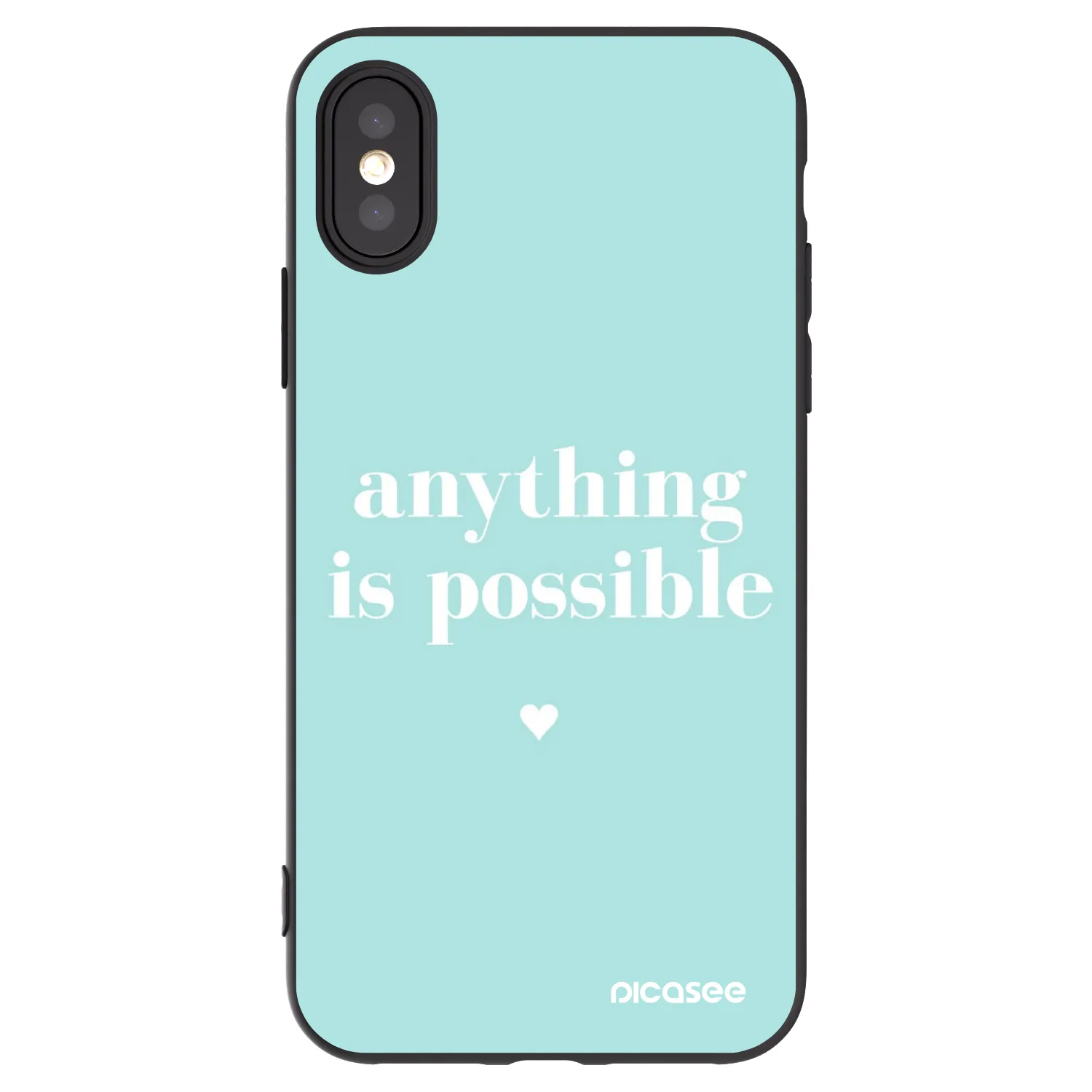 Picasee silikonowe czarne etui na Apple iPhone X/XS - Anything is possible