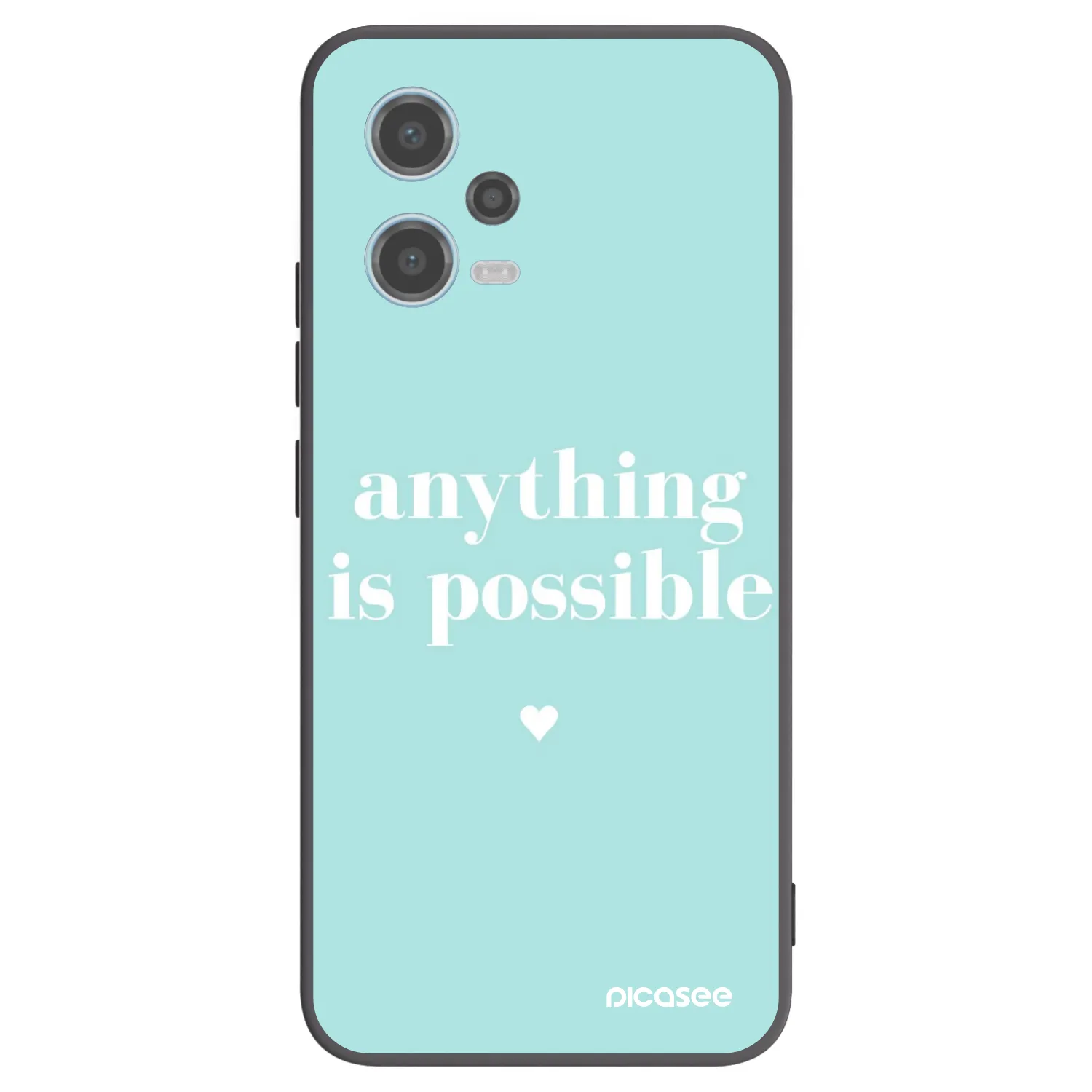 Picasee silikonowe czarne etui na Xiaomi Redmi Note 12 5G - Anything is possible