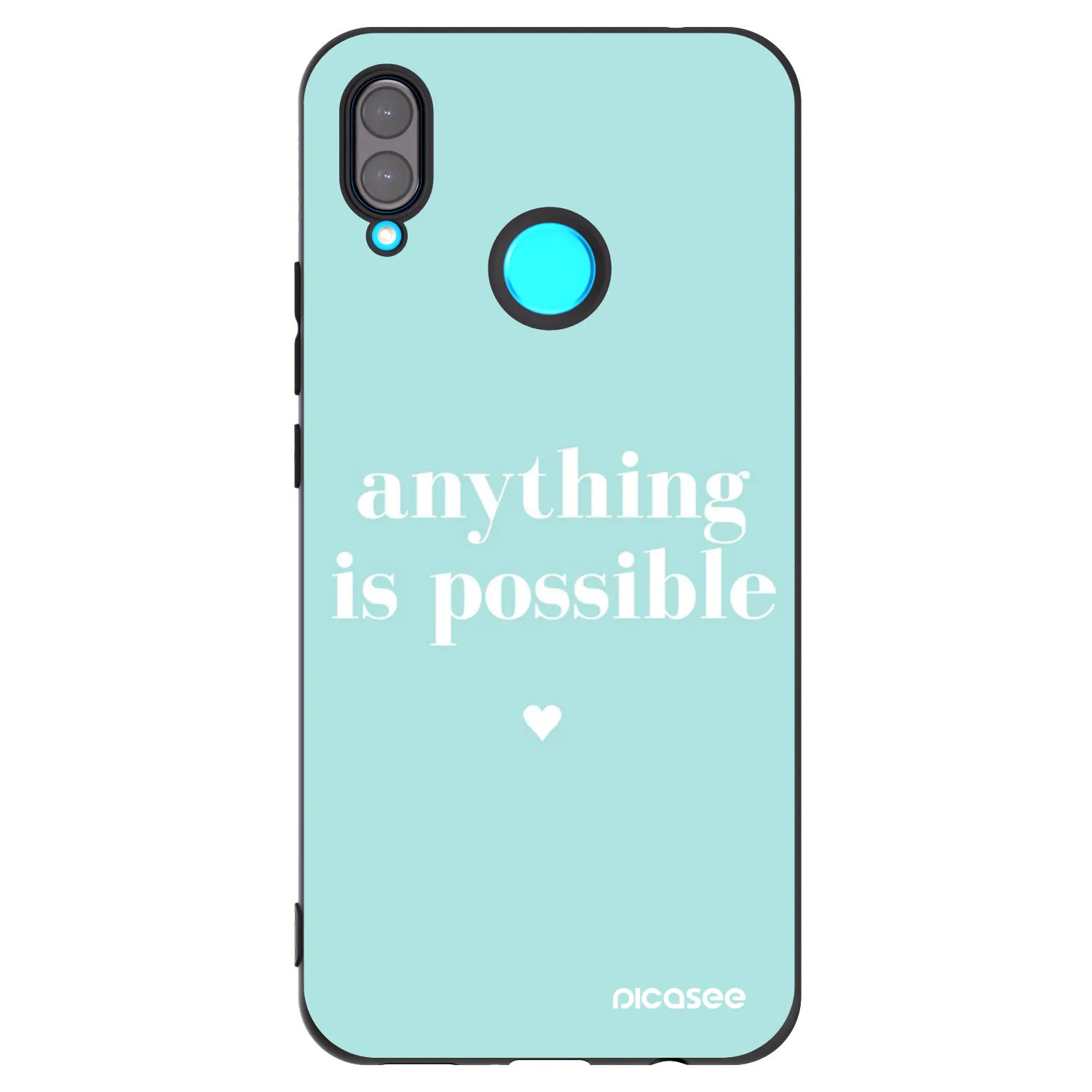Picasee silikonowe czarne etui na Huawei Nova 3i - Anything is possible