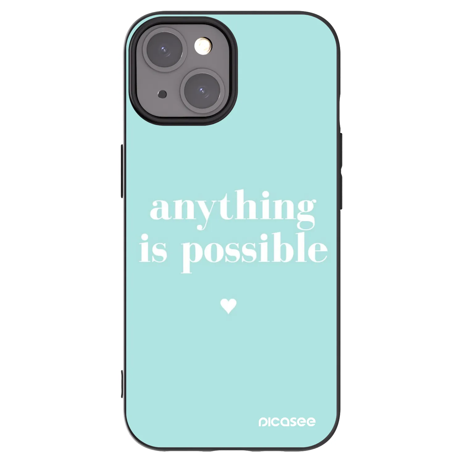 Picasee silikonowe czarne etui na Apple iPhone 15 - Anything is possible