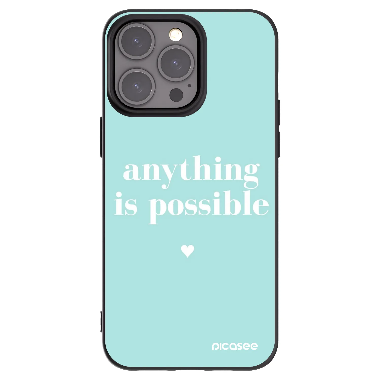 Picasee silikonowe czarne etui na Apple iPhone 15 Pro Max - Anything is possible