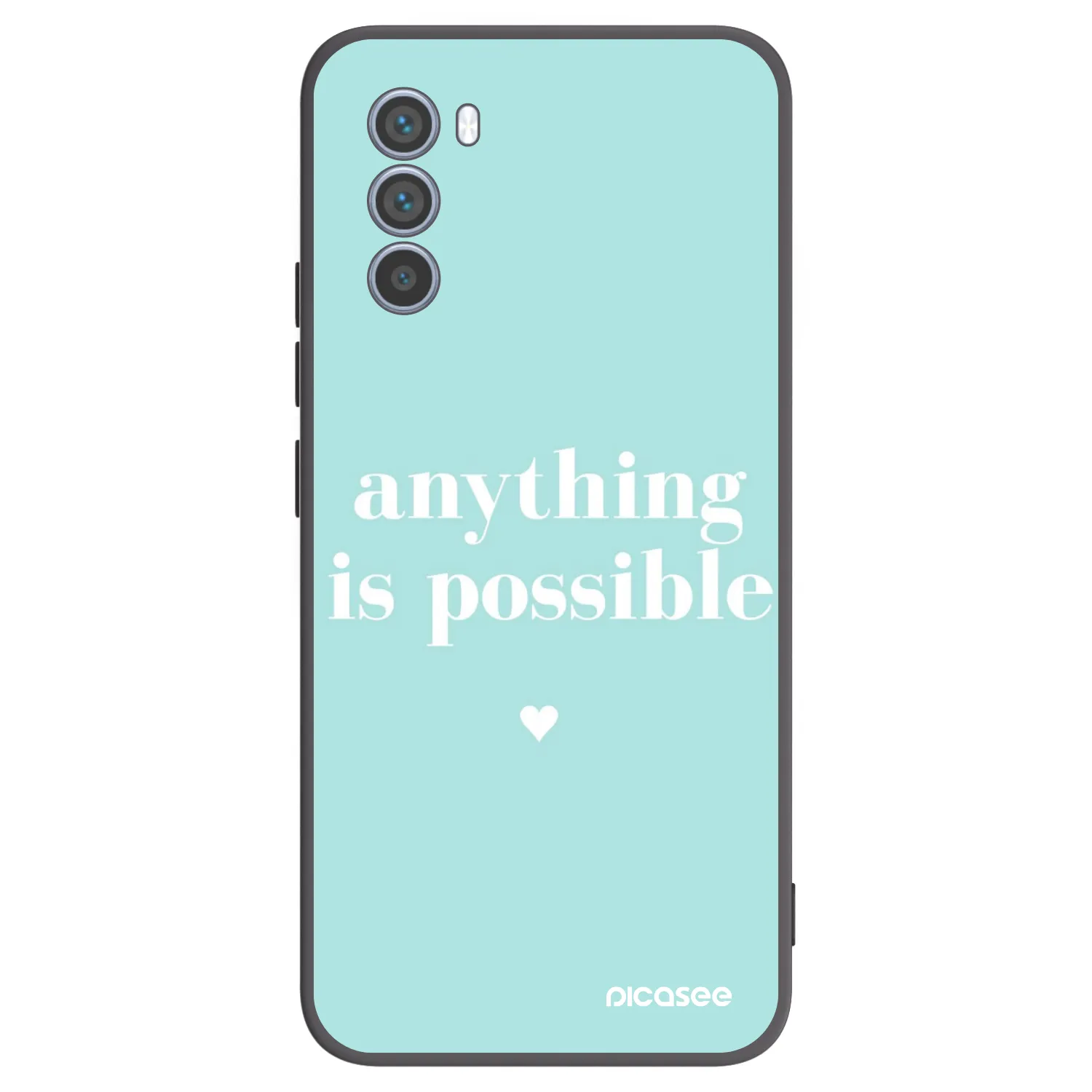 Picasee silikonowe czarne etui na Motorola Moto G62 - Anything is possible
