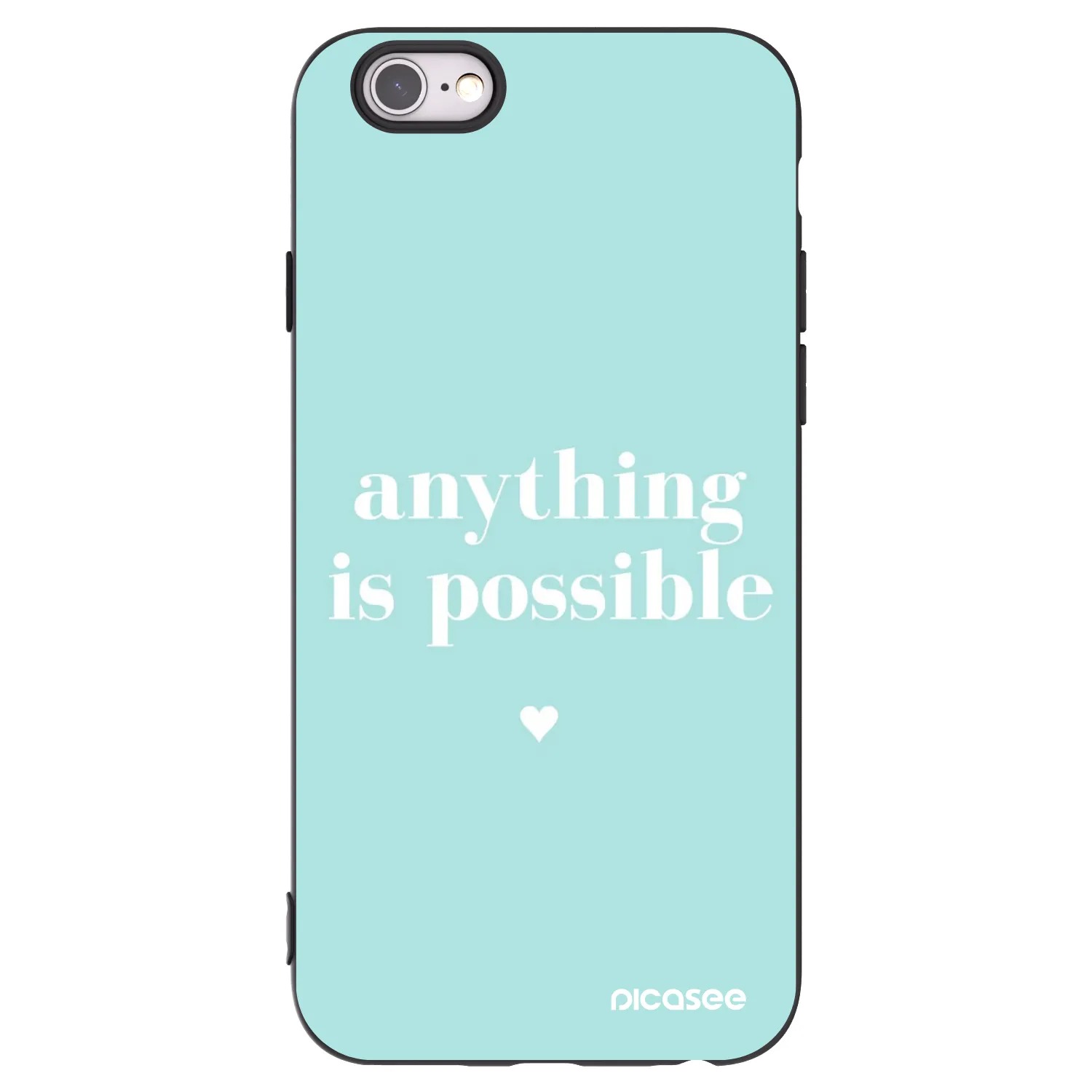 Picasee silikonowe czarne etui na Apple iPhone 6/6S - Anything is possible