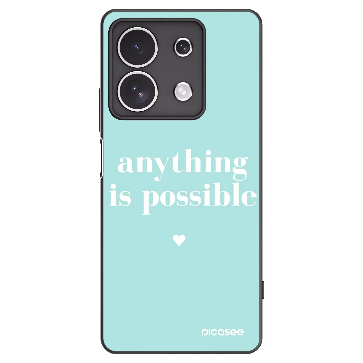 Picasee silikonowe czarne etui na Xiaomi Redmi Note 13 4G - Anything is possible