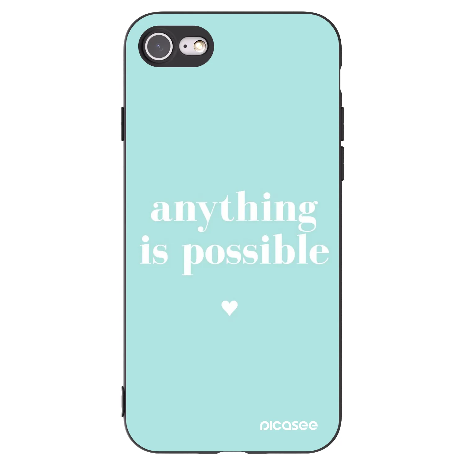 Picasee silikonowe czarne etui na Apple iPhone 8 - Anything is possible