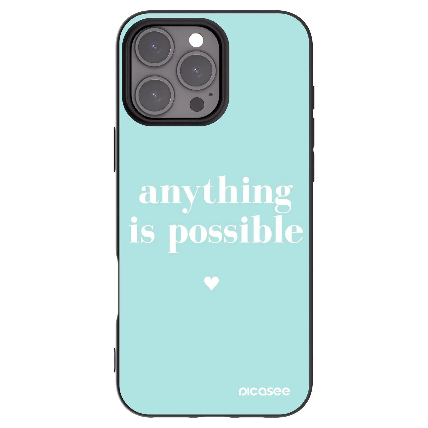 Picasee silikonowe czarne etui na Apple iPhone 16 Pro Max - Anything is possible