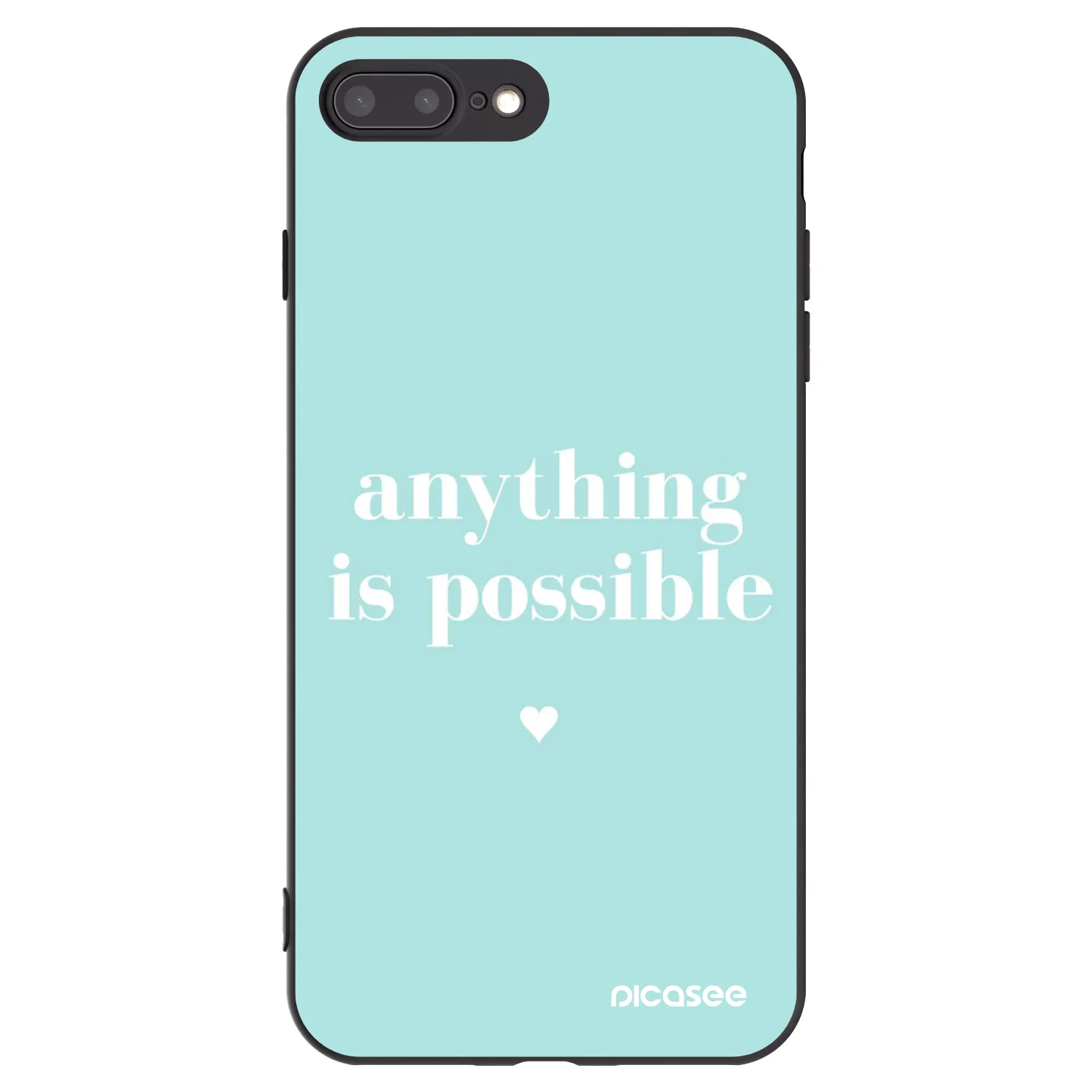Picasee silikonowe czarne etui na Apple iPhone 8 Plus - Anything is possible
