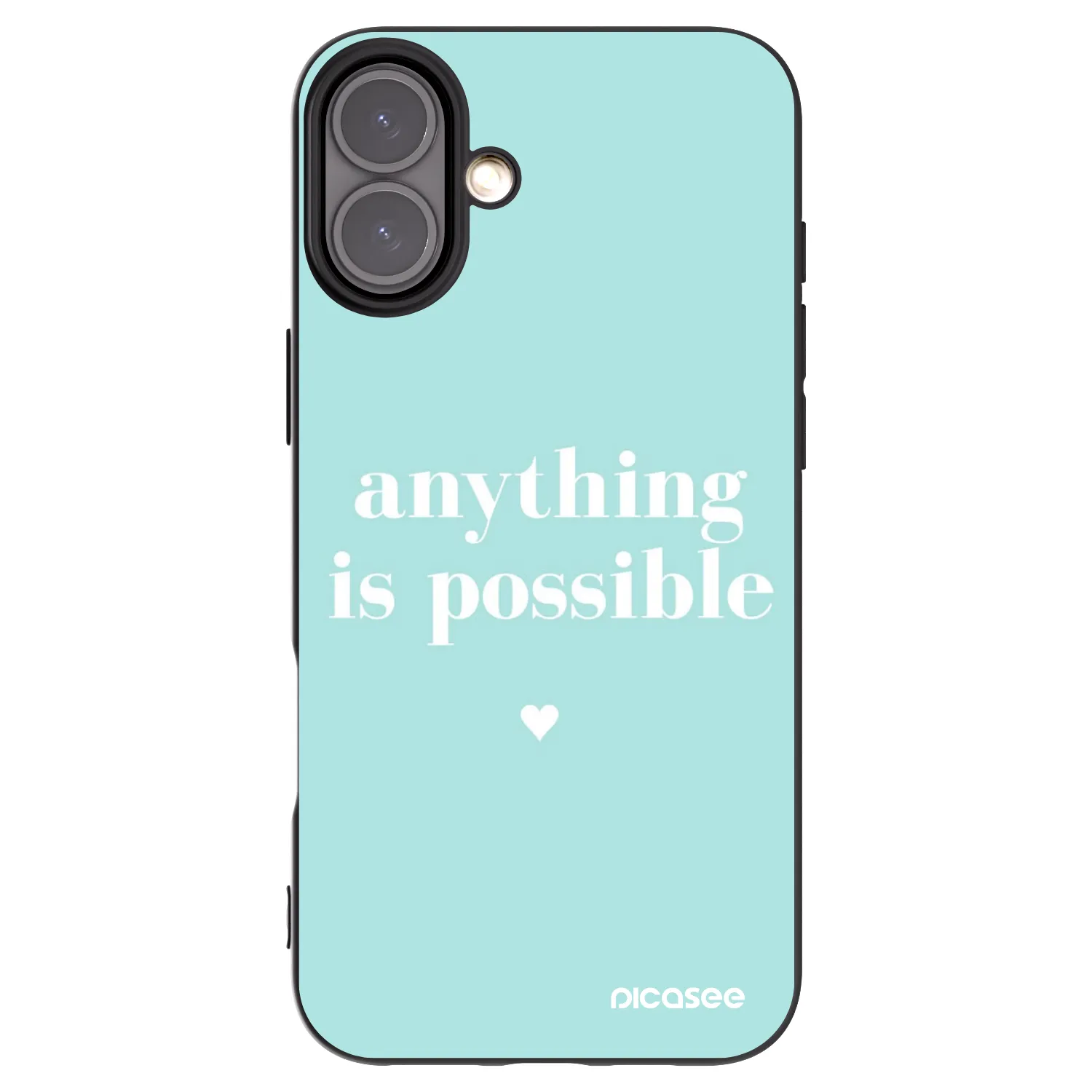 Picasee silikonowe czarne etui na Apple iPhone 16 Plus - Anything is possible