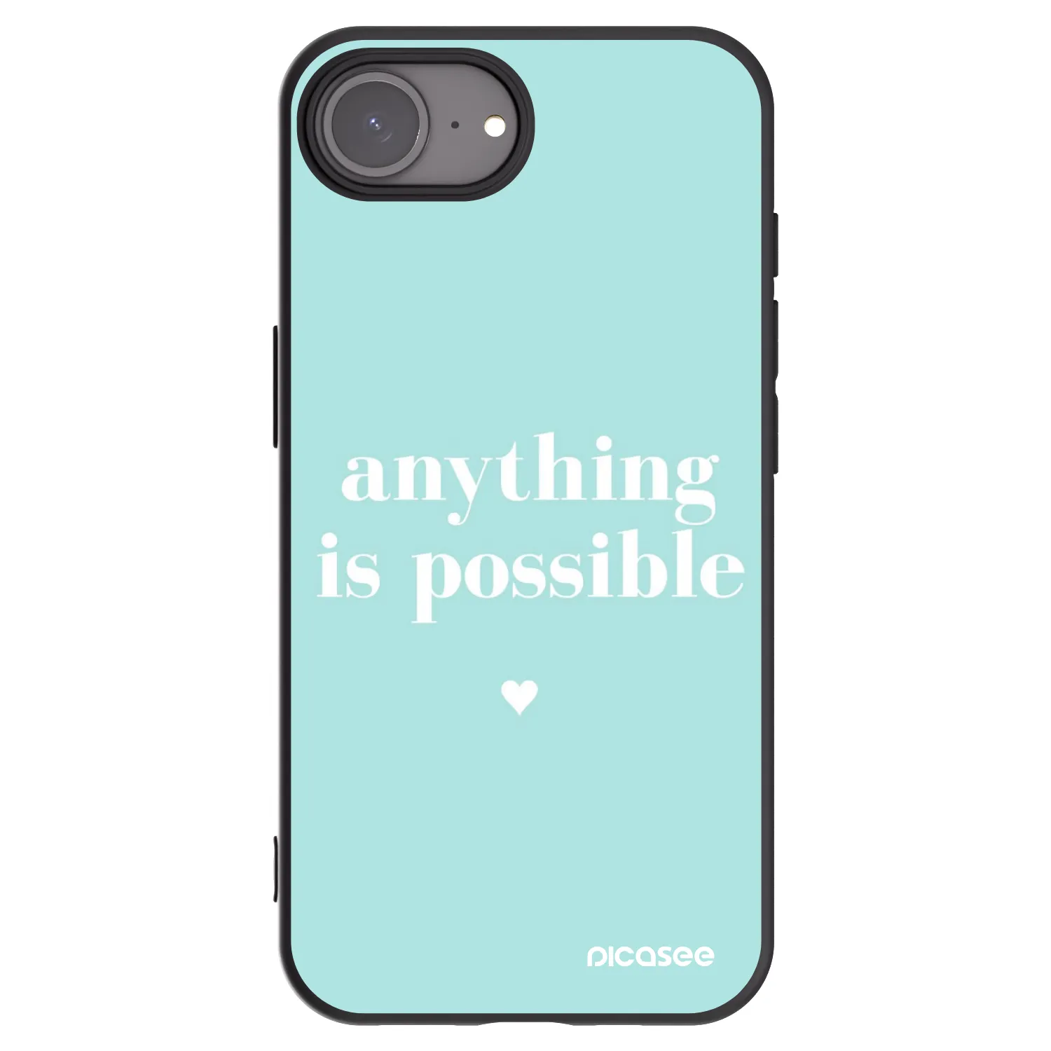 Picasee silikonowe czarne etui na Apple iPhone 16e - Anything is possible