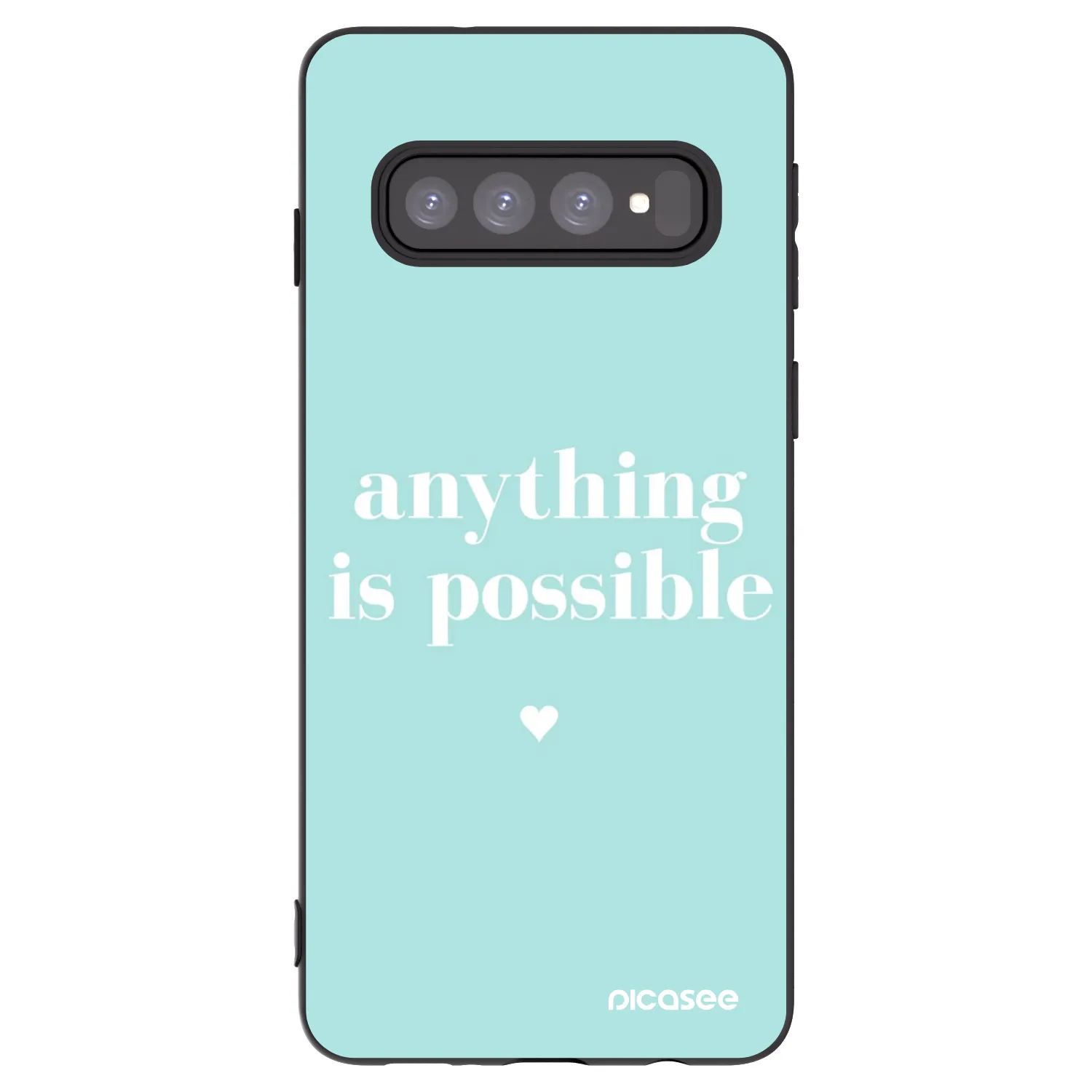 Picasee silikonowe czarne etui na Samsung Galaxy S10 G973 - Anything is possible