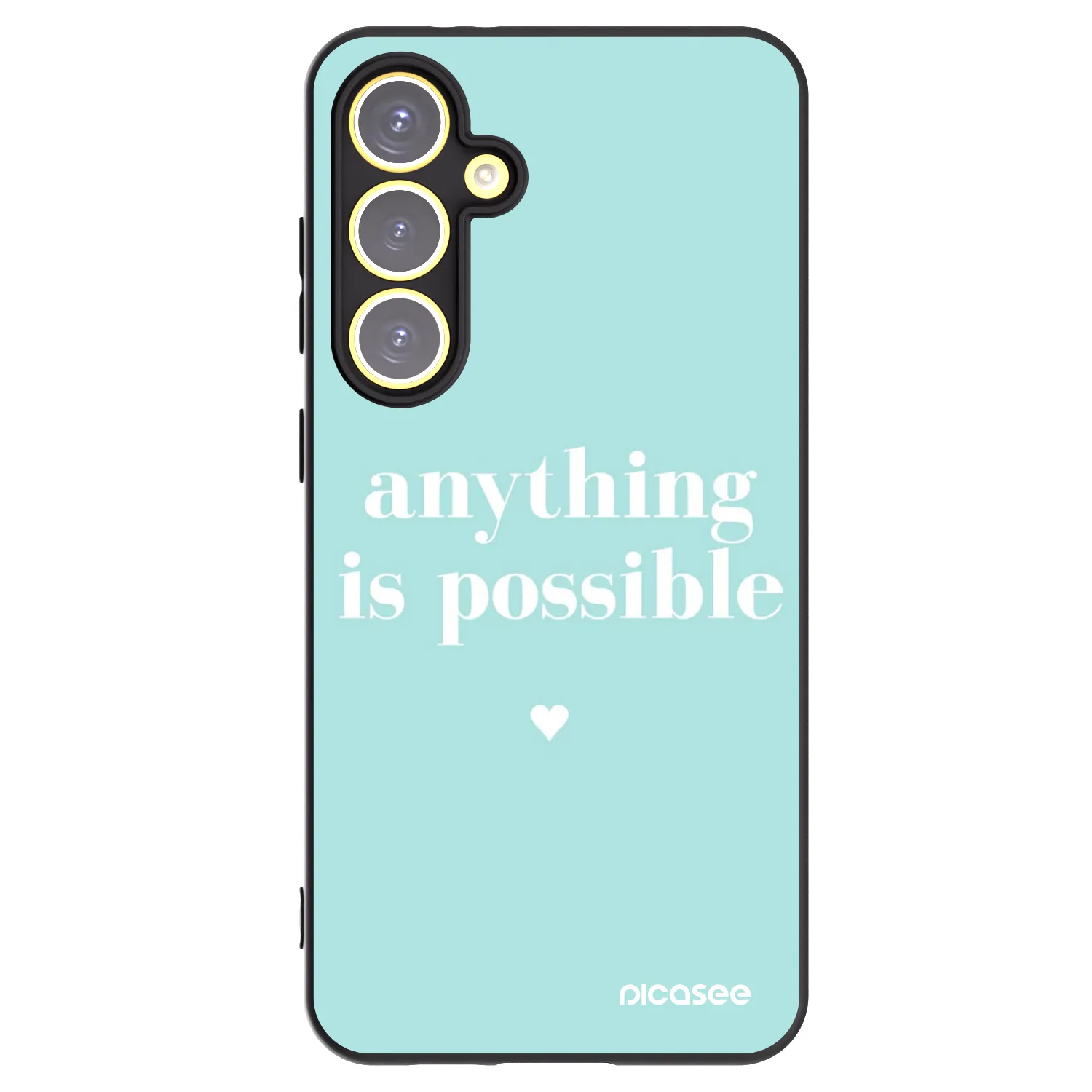 Picasee silikonowe czarne etui na Samsung Galaxy S24 FE S721B - Anything is possible