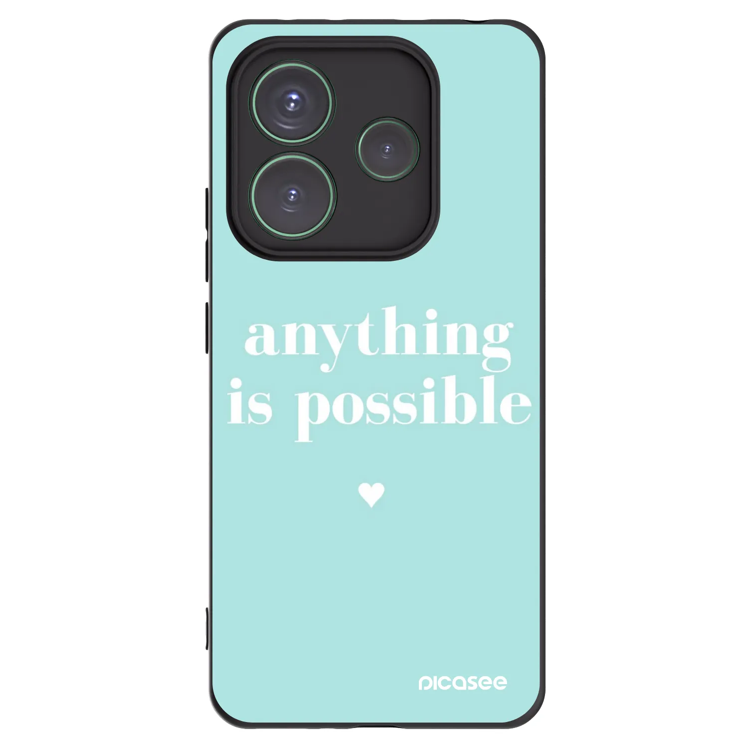 Picasee silikonowe czarne etui na Xiaomi Redmi Note 14 5G - Anything is possible