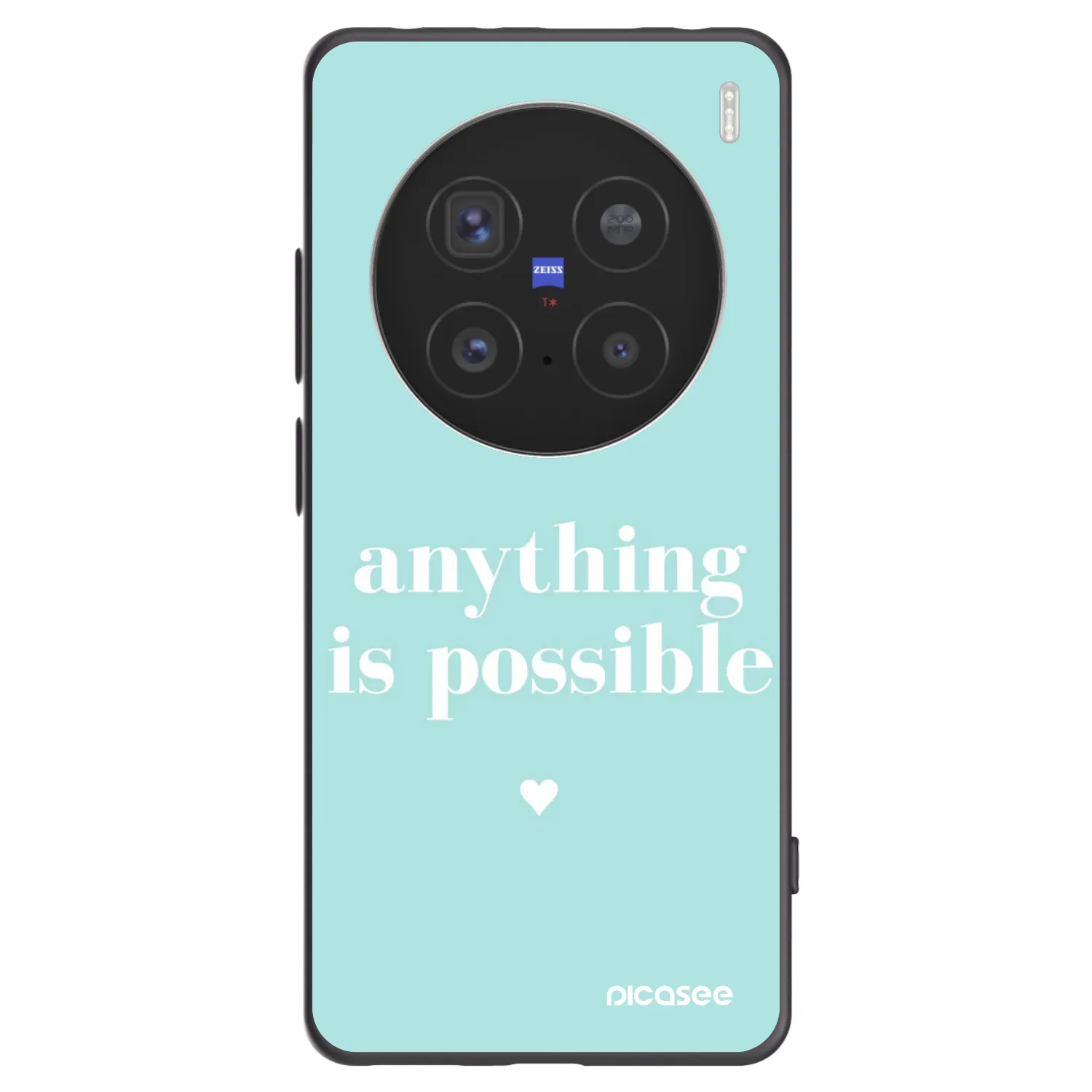 Picasee silikonowe czarne etui na Vivo X200 Pro - Anything is possible