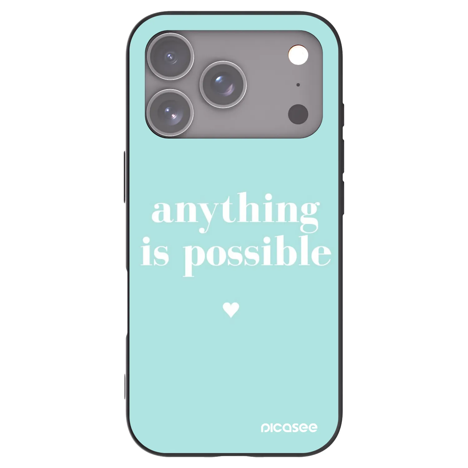 Picasee silikonowe czarne etui na Apple iPhone 17 Pro - Anything is possible