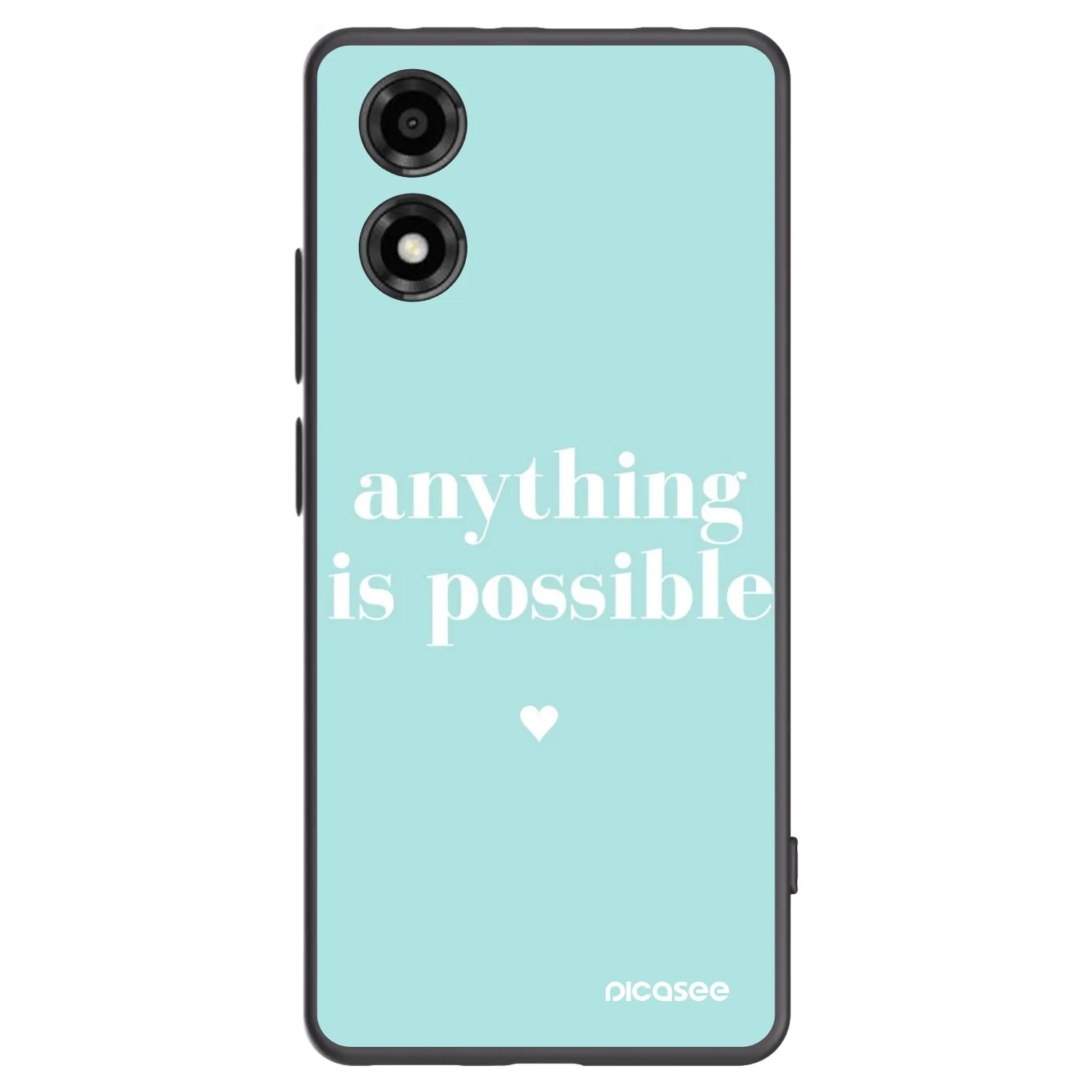 Picasee silikonowe czarne etui na Motorola Moto E14 - Anything is possible