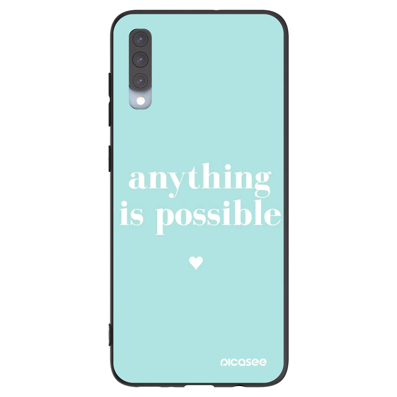 Picasee silikonowe czarne etui na Samsung Galaxy A70 A705F - Anything is possible