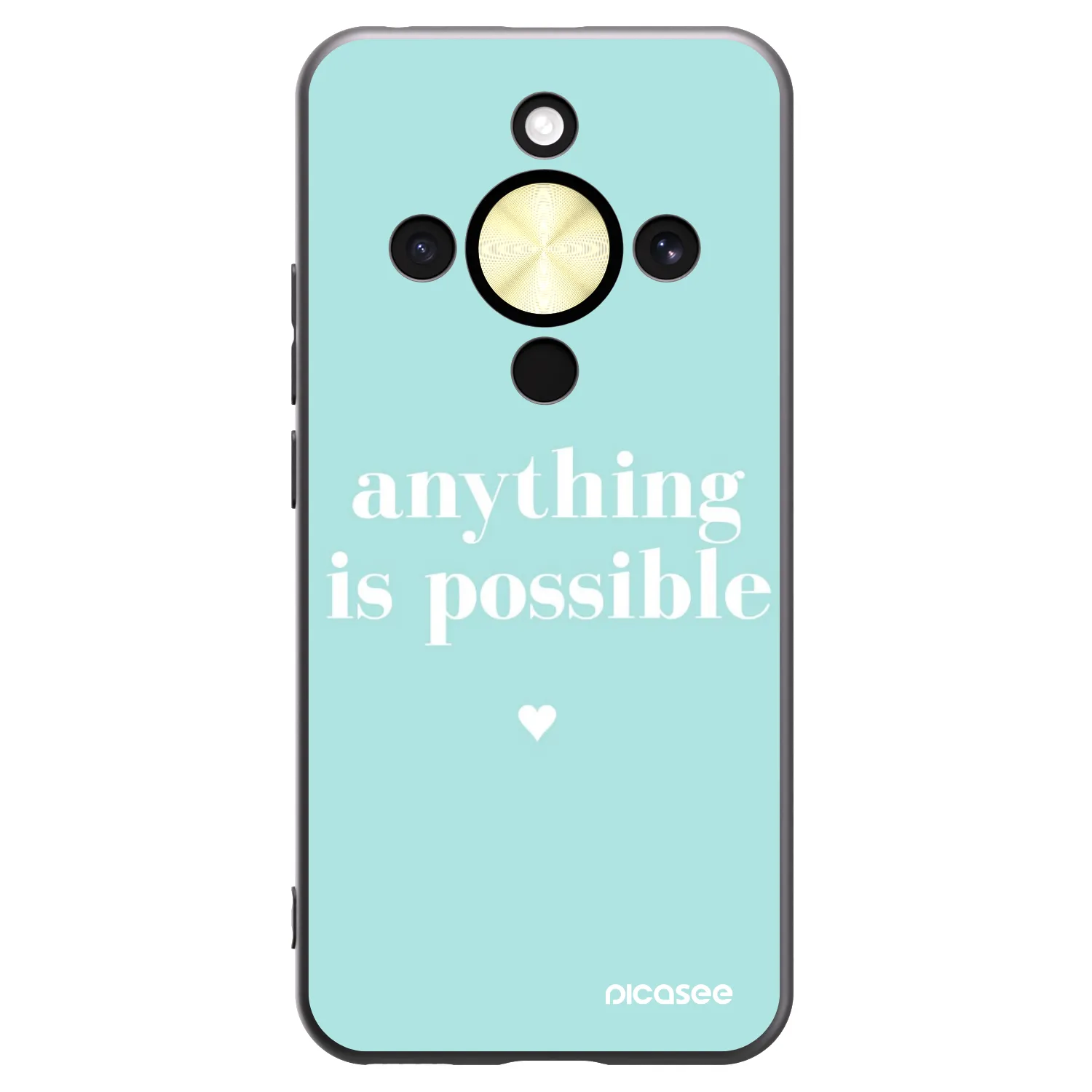 Picasee silikonowe czarne etui na Honor Magic8 Lite 5G - Anything is possible