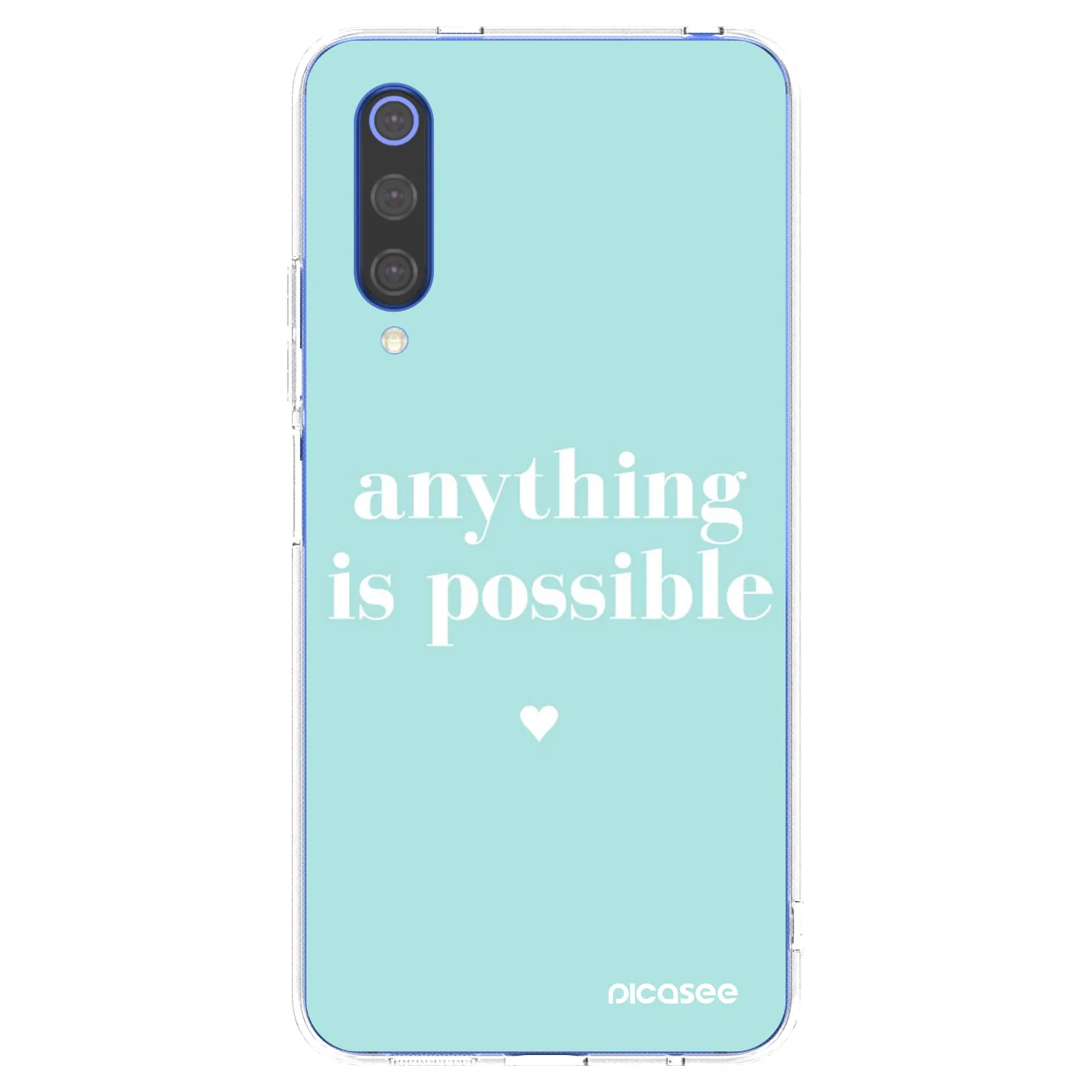 Picasee silikonowe przeźroczyste etui na Xiaomi Mi 9 SE - Anything is possible
