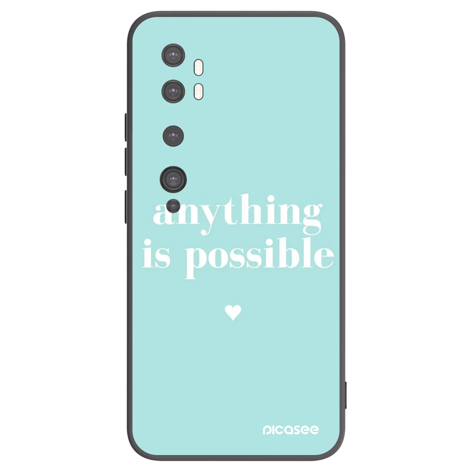 Picasee silikonowe czarne etui na Xiaomi Mi Note 10 (Pro) - Anything is possible