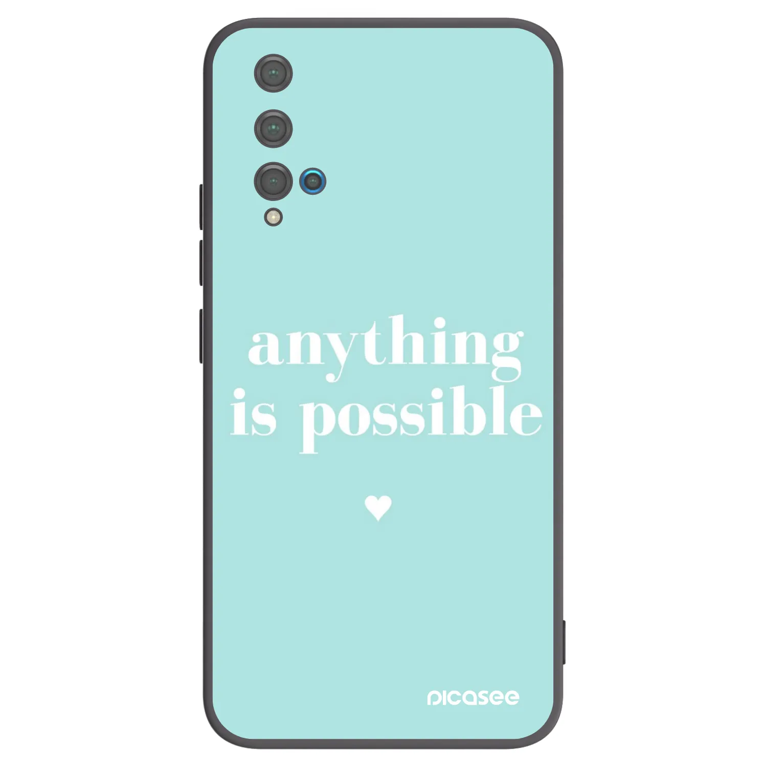 Picasee silikonowe czarne etui na Huawei Nova 5T - Anything is possible
