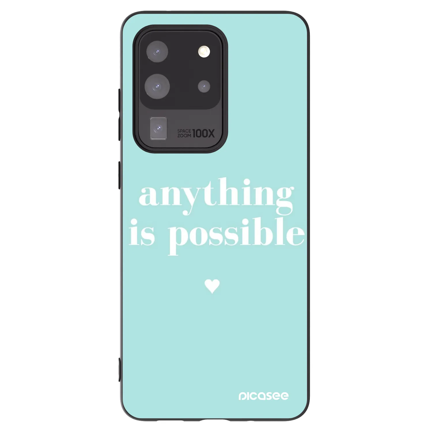 Picasee silikonowe czarne etui na Samsung Galaxy S20 Ultra 5G G988F - Anything is possible