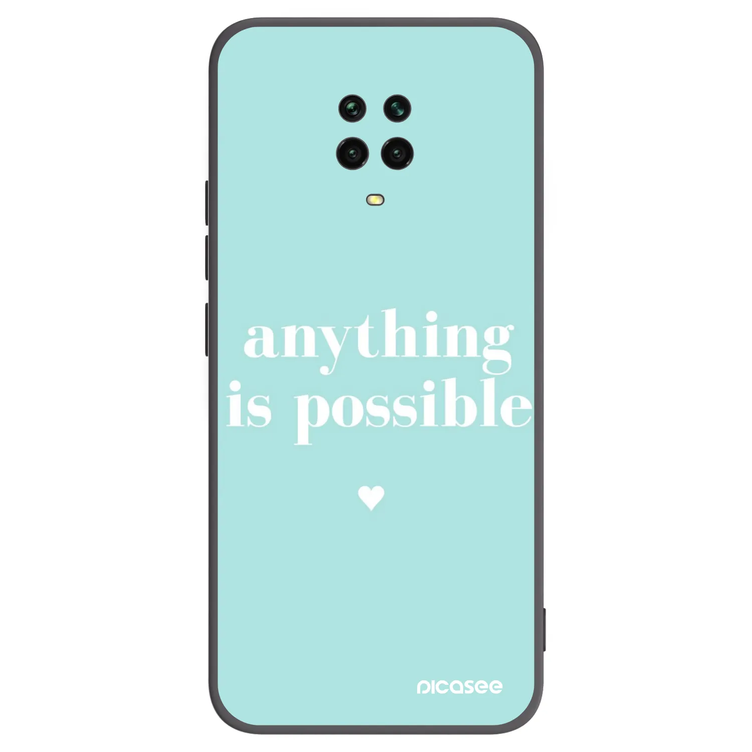 Picasee silikonowe czarne etui na Xiaomi Redmi Note 9 Pro - Anything is possible