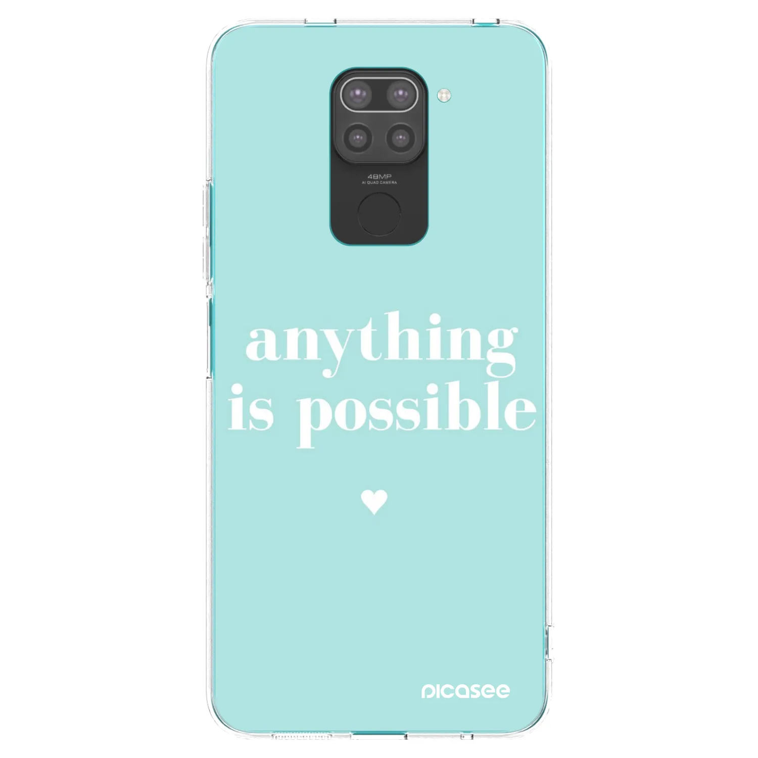 Picasee silikonowe czarne etui na Xiaomi Redmi Note 9 - Anything is possible