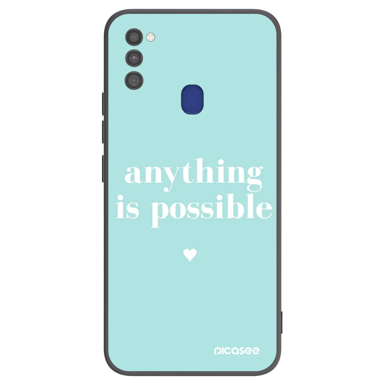 Picasee silikonowe czarne etui na Samsung Galaxy M21 M215F - Anything is possible