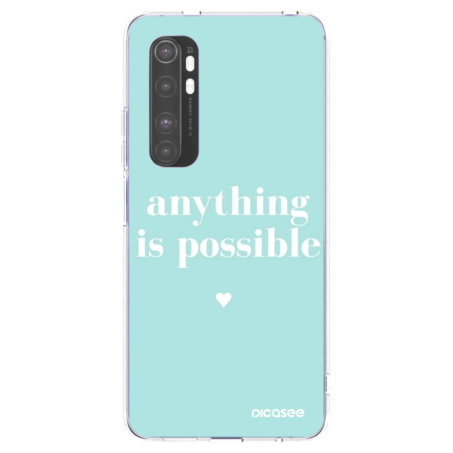 Picasee silikonowe przeźroczyste etui na Xiaomi Mi Note 10 Lite - Anything is possible