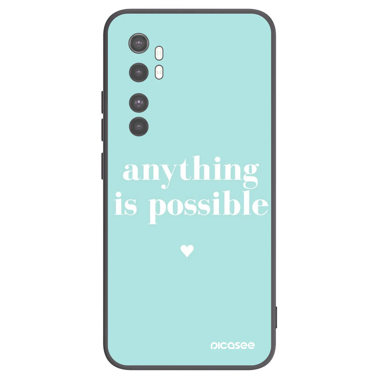 Picasee silikonowe czarne etui na Xiaomi Mi Note 10 Lite - Anything is possible