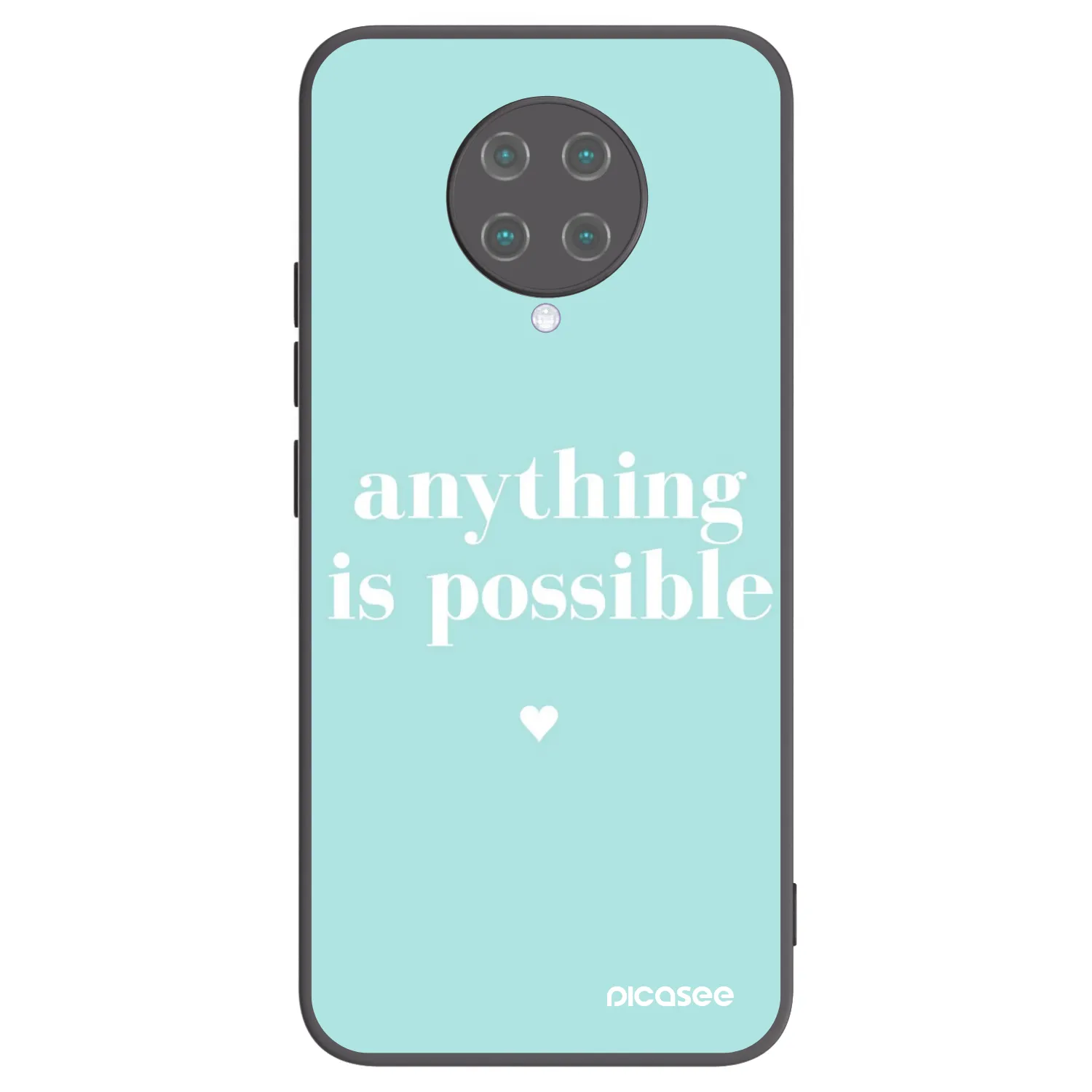 Picasee silikonowe czarne etui na Xiaomi Poco F2 Pro - Anything is possible
