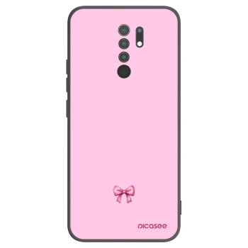 Picasee silikonowe czarne etui na Xiaomi Redmi 9 - Blush bow