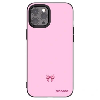 Picasee silikonowe czarne etui na Apple iPhone 12 Pro Max - Blush bow