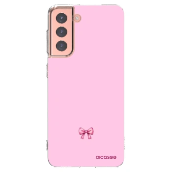 Picasee silikonowe przeźroczyste etui na Samsung Galaxy S21 5G G991B - Blush bow