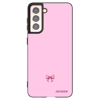 Picasee silikonowe czarne etui na Samsung Galaxy S21 5G G991B - Blush bow