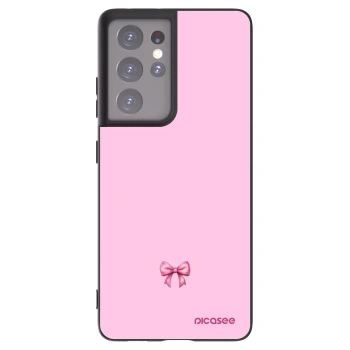 Picasee silikonowe czarne etui na Samsung Galaxy S21 Ultra 5G G998B - Blush bow
