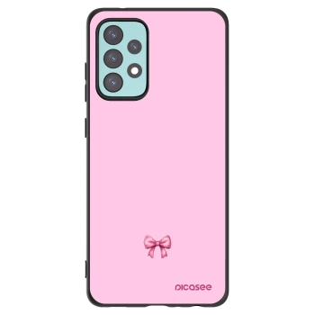 Picasee silikonowe czarne etui na Samsung Galaxy A72 A725F - Blush bow