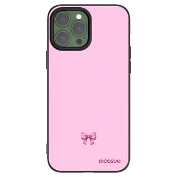 Picasee silikonowe czarne etui na Apple iPhone 13 Pro Max - Blush bow