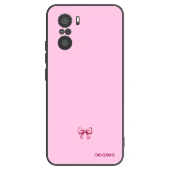 Picasee silikonowe czarne etui na Xiaomi Poco F3 - Blush bow